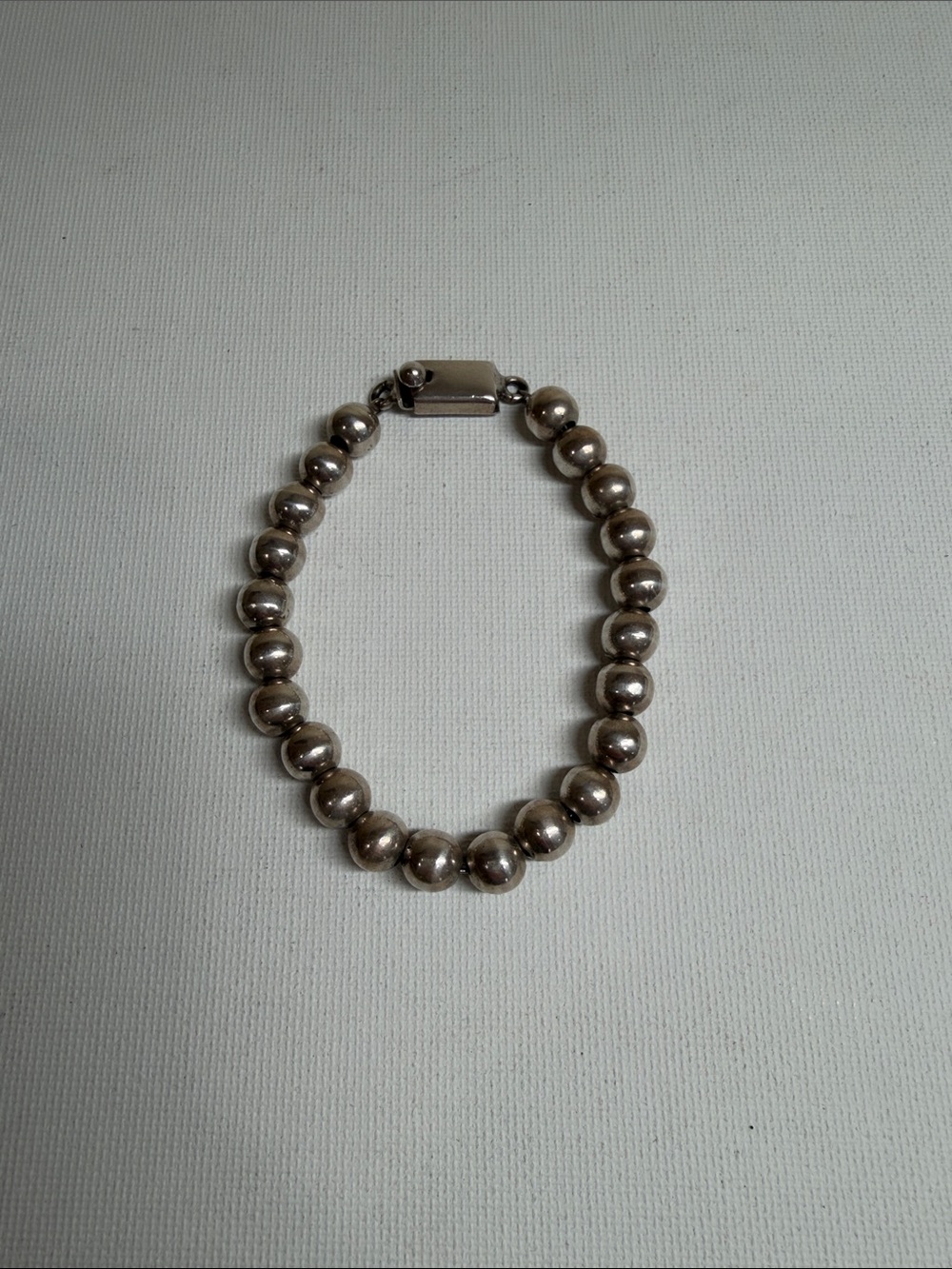 Sterling Silver Ball Beaded Bracelet - Classic Silver Finish